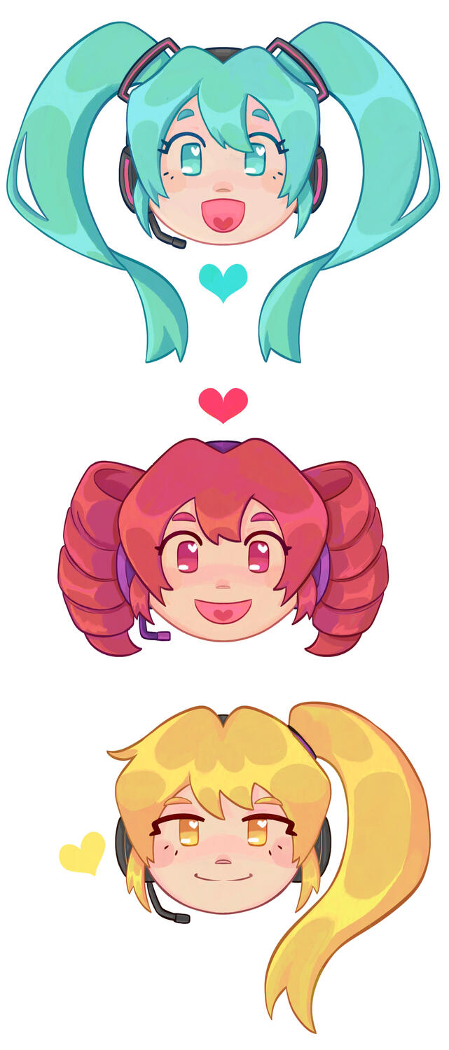 Miku, Teto, Neru - Vocaloids